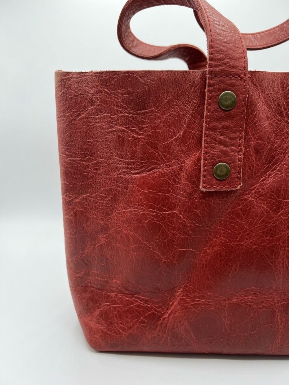 Chamrakaar Genuine Leather Tote – Deep Maroon/Crimson - Picture 3 of 3